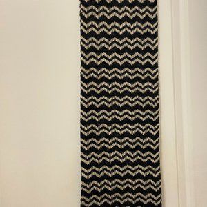 Portolano New Beatiful Cashmere Scarf Unisex Black/White 9"x 59"